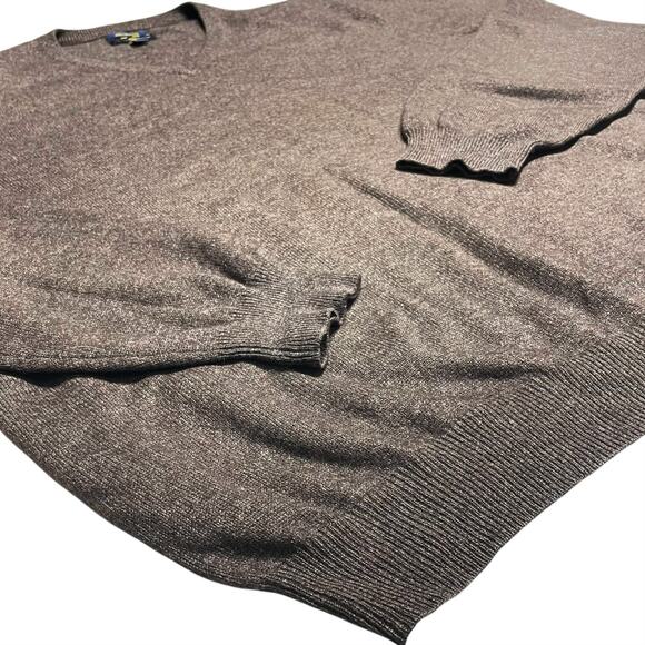 CLUB ROOM Men's 100% Cashmere V-Neck Sweater in Brown Size XL Fall Autumn Layer - Picture 2 of 6